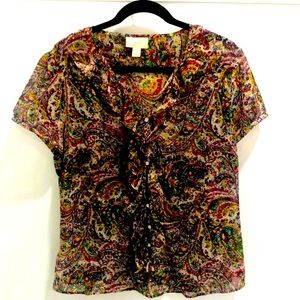 LOFT PAISLEY PRINT BLOSUE SZ XL